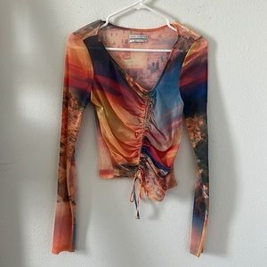 Mesh long sleeve shirt